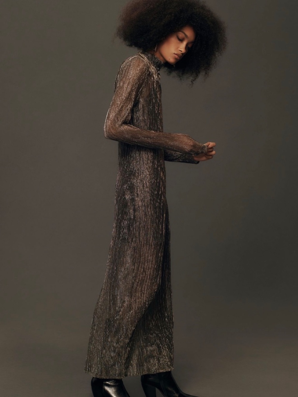 Anthropologie Sunday in Brooklyn Long-Sleeve Knit Shine Maxi Dress – XXS – NWT